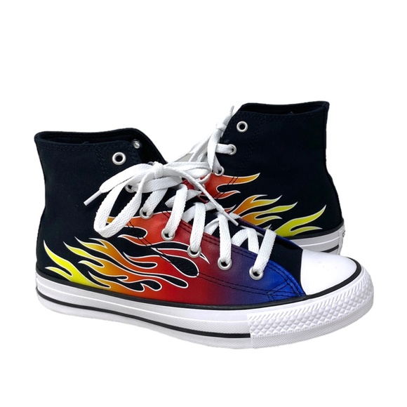 Converse Chuck Taylor High Shoes Women Kids Black Canvas Sneakers Skate A04715F - Picture 3 of 7